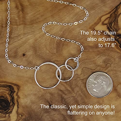 EFYTAL Gifts for Wife, 925 Sterling Silver 3 Circles Necklace for Mom, Family of Three, Mothers Day Gift, Birthday Gifts for Her - Image 5