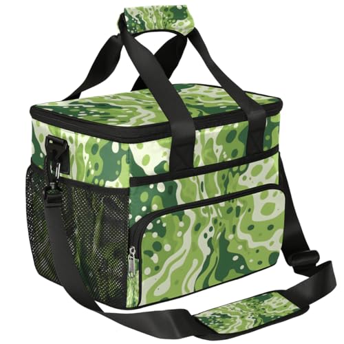 Camo Pattern Insulated Picnic Backpack Lunch Box for Women Men Picnic Basket Tote Lunch Bag Picnic Bag Portable Lunch Bags for Picnic, Beach, Work, Trip,Office, Camp Fashion Camouflage Green