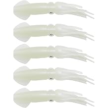 10PCS Glow in the Dark Squid Soft Lures 10.5x2.8cm Green Plastic Realistic Lures Glowing Octopus Trolling Lure Accessories