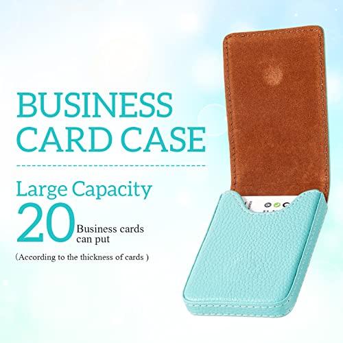 Image of Outus 2 Pcs Business Card Holder, PU Leather Business Card Case Pocket Wallet with Magnetic Shut for Men Women(Pink and Green,Classic)