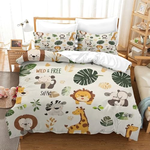 Housse de couette super douce 220x240cm imprimé 3D safari haute définition