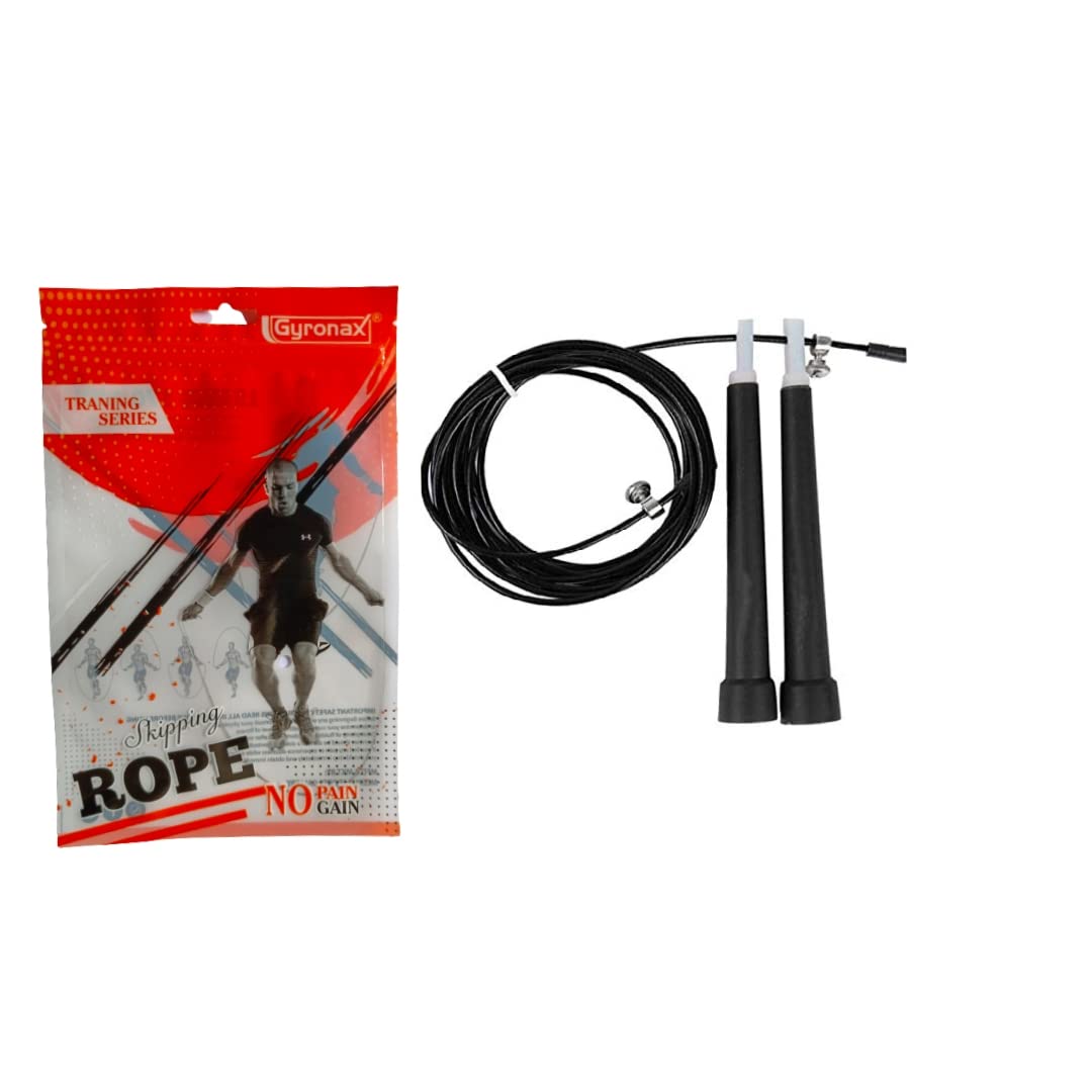 Gyronax Alloy Steel Speed Skipping Rope (Black Colour) For Men, Women&Kids-10 Ft Light Weight Long Adjustable Steel Cable Wire Jump Rope (B07QH7BJCH) Amazon Price History, Amazon Price Tracker