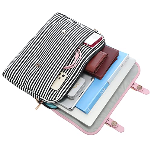 Lovevook Computer Bag Laptop Bag For Women Cute Laptop Messenger Bag For Work College, Brown Horizontal Stripes, 15.6-Inch #TOP4