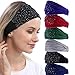 DINPREY Rhinestone Bandeau Headbands Cloth Stretchy Sport Headbands Wide Bandana Hairwraps Workout Dots Head bands Womens Yoga Rhinestone Head Wraps Solid Diamond Twisted Headband Head Wrap Makeup Headband (6 Pcs Rhinestone)