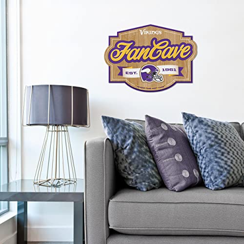 Image of YouTheFan NFL Minnesota Vikings FanCave Wall Art | Ready-To-Hang, 3D Multi-Layered Construction, Floating Wall Mount Design, Great Fan Gift, Officially Licensed Artwork