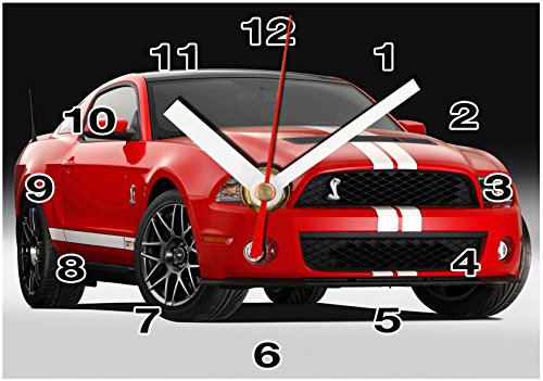 Ford Mustang Shelby GT500 Wanduhr, Rot Cover