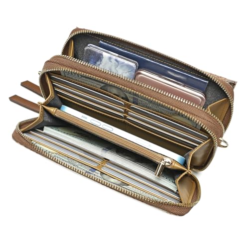 Image of Lanyani RFID Crossbody Wallet Wristlet Purse with Phone Pocket For Women Vegan Leather