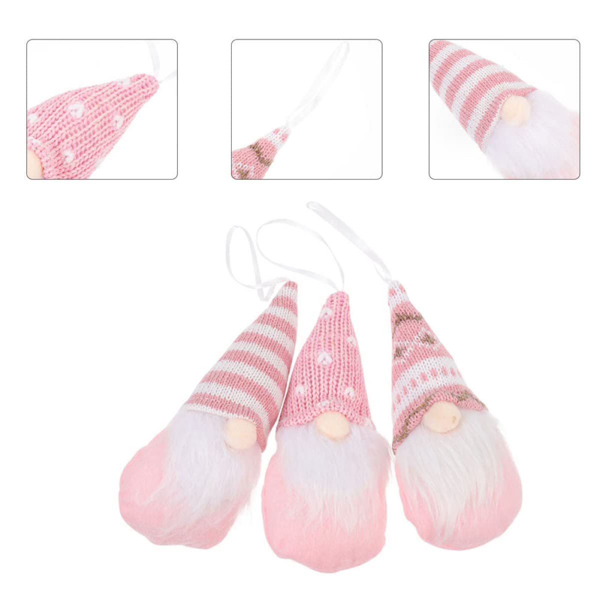 Ciieeo STK Weihnachtspuppe Weihnachtsbaum-anhänger Weihnachtszwerg-anhänger Plüsch-wichtel- Weihnachtsbaum Hängendes Schild Kleine Wichtelfiguren Zwergpuppe Rosa Stoff