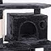 BEWISHOME Cat Tree Condo Furniture Kitten Activity Tower Pet Kitty Play House Playground with Sisal Scratching Posts Perch Hammock Tunnel Grey MMJ02H