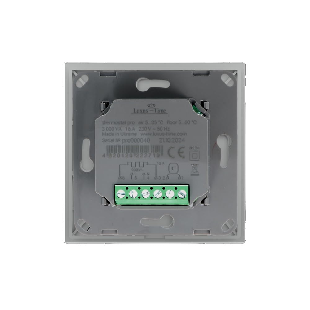 Livolo Digitales Raumthermostat für Fußbodenheizung mit Glasrahmen in Grau, Programmierbar, inkl. Bodenfühler, Heiz- und Kühlfunktion, Energieverbrauchsstatistik, Kindersicherung, 230V AC, 16A