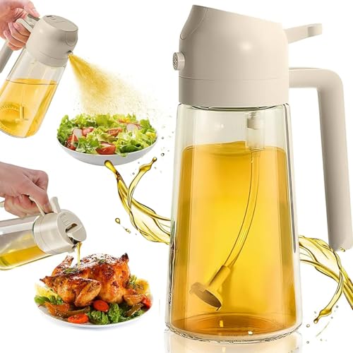 VITALIZUM Pulverizador de Aceite Cocina, Dispensador, Spray, Aceitera de Cristal Antigoteo, Freidora de aire, Difusor, Rociador, Dosificador 450ml, Función 2 en 1 ideal para Cocinar VITALIZUM Pulverizador de Aceite Cocina, Dispensador, Spray, Aceitera de Cristal Antigoteo, Freidora de aire, Difusor, Rociador, Dosificador 450ml, Función 2 en 1 ideal para Cocinar