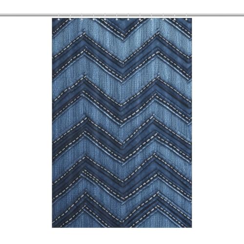 Rideau de douche pour petite baignoire tissu bleu dégradé imperméable - 2