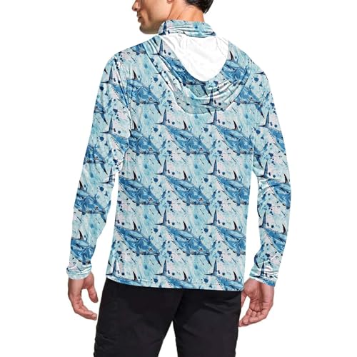 UPF 50+ Sun Protection Shirt for Men with Mask Summer Long Sleeve SPF Hoodie Cooling Hiking Fishing Performance Tops4