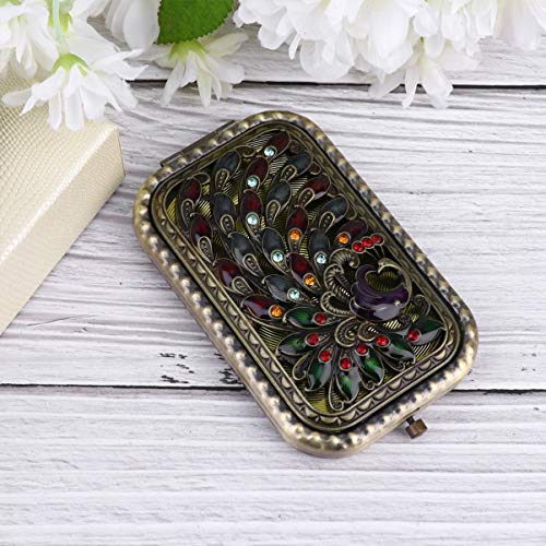 Espejo de maquillaje plegable rectangular Beaupretty vintage miniatura 2