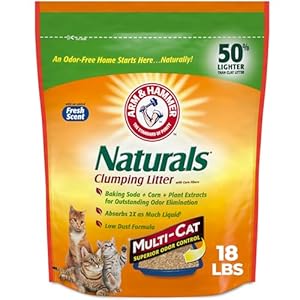 ARM & HAMMER Naturals Clumping Cat , Litter Odor Control, Multi Cat Litter, 18 lb. Bag