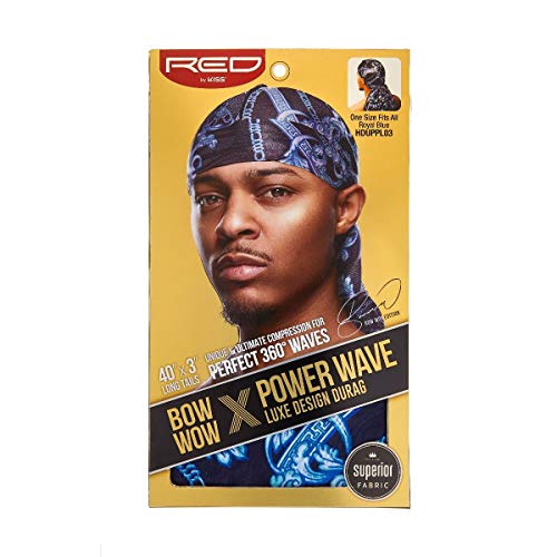 Red by Kiss Power Wave Luxe Design Durag 40"x3" Long Tails - HDUPPL03 (Royal Blue)