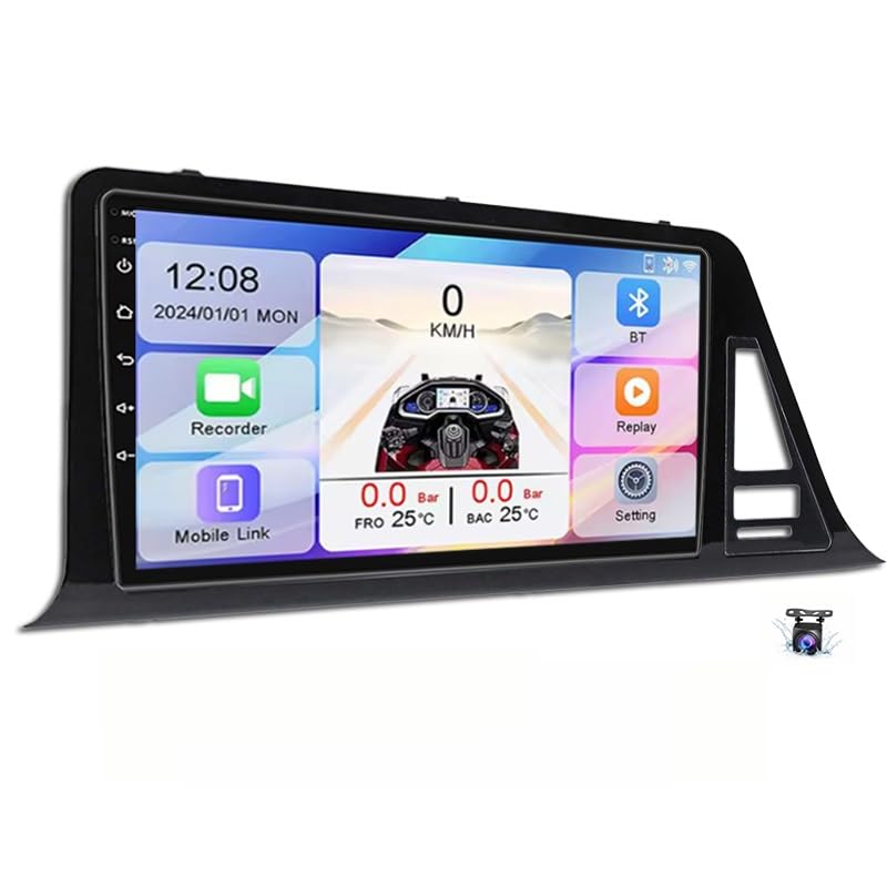 Radio Android 16 do C-HR 2018, Ekran Dotykowy 9", Bezprzewodowy CarPlay, Android Auto, GPS, Bluetooth, WiFi(HM606 8 Core 4G+Wifi 2+32GB)