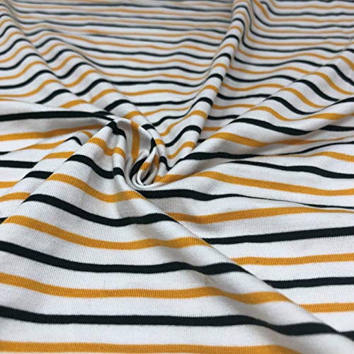 Double Striped Cotton Knit Fabric by The Yard by...