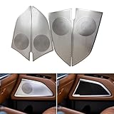 JUIVEEL Stainless Steel Chrome Car Interior Door Speaker Cover Trim Speaker Frame Protective Sticker Compatible with Kia Telluride 2020-2022 Accessories
