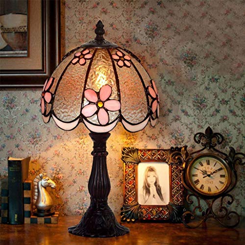 Lampe de table E14 rose et marron luminaire chic pour hôtel