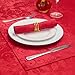 HomeJoy Rectangle Christmas Jacquard Table Cloth Waterproof Elegant Damask Floral Pattern Heavy Weight Wipeable Wrinkle Free Fabric Table Covers for Dinner or Daily Uses(Dark Red/52x70 Inch)