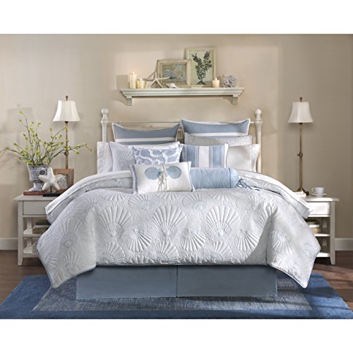 4 Piece Queen, Motif Classic Coastal Embroidered Pattern Comforter Set, Contemporary Gorgeous Nautical Design, Unique…