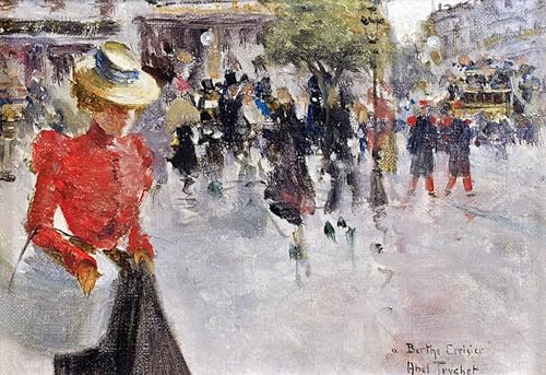 Affiche Toile Place de l'opéra de Louis Abel Truchet reproduction d'art mural 60x90cm