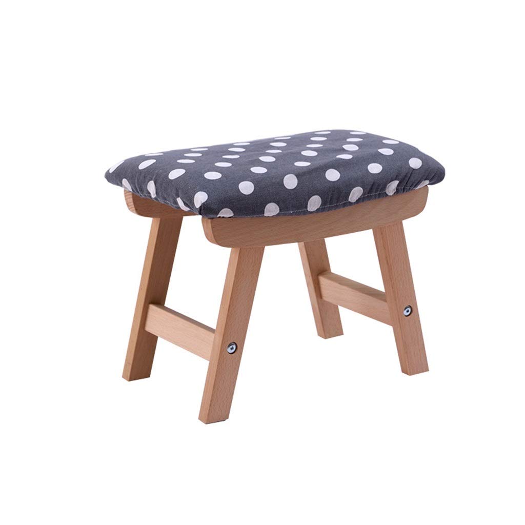Escabel, Sala Taburete Puf con Funda De Lino Extraíble Bajo De Madera Tapizado Taburete para Caminar para Zapatos (Color : Gris, tamaño : #1)