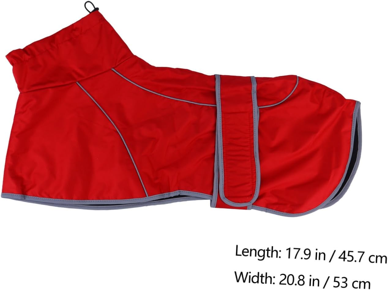 HEMOTON Pet Dog Raincoat Waterproof Outdoor Jacket Red L Protective Dog Jumpsuit for Autumn Winter Hooded Pet Rainwear