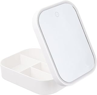 Baluue Espejo de tocador LED portátil, espejo...