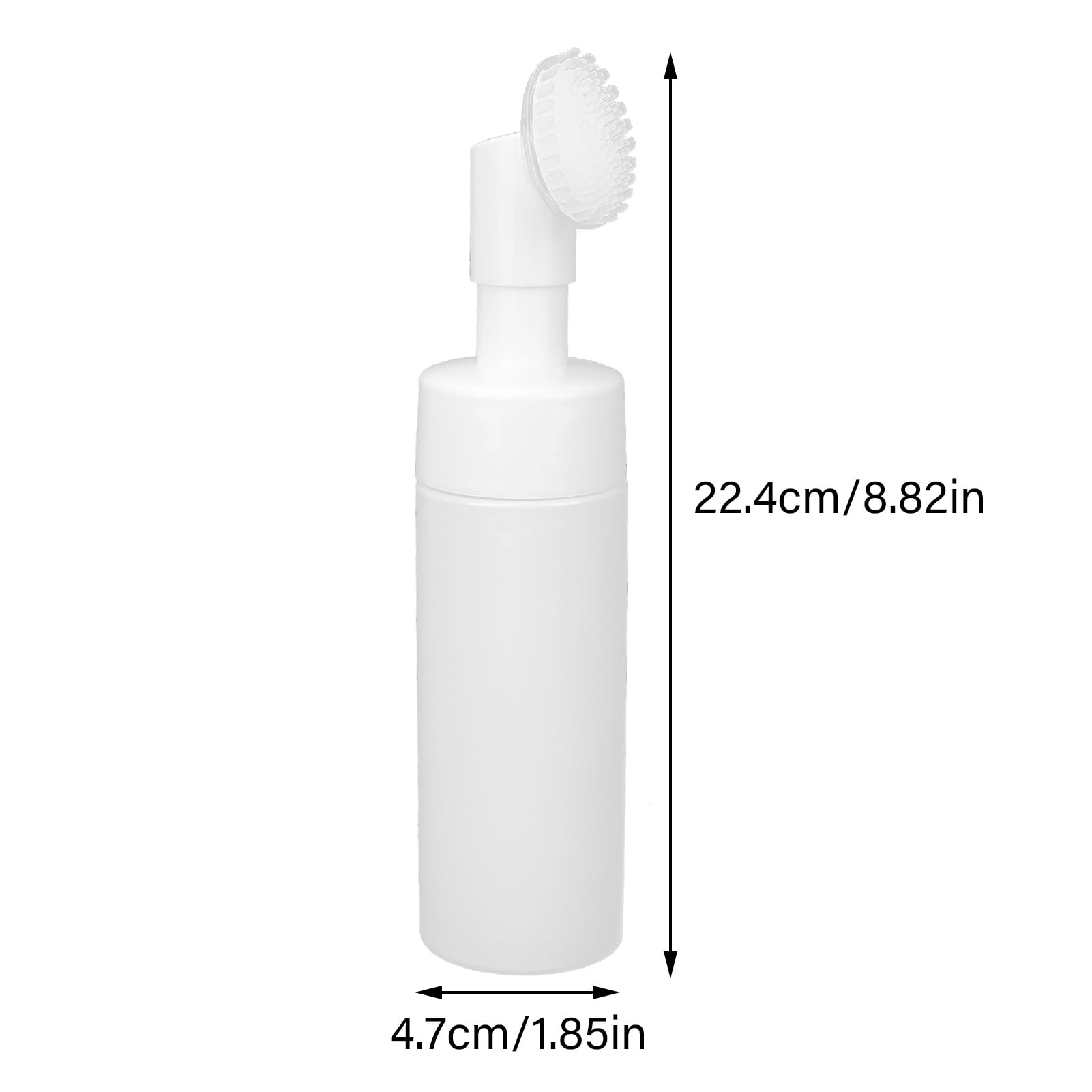 Bottiglia di Schiuma a Spazzola in Silicone Bianco con Bottiglia a Spirale, per Imbottigliarsi la Lozione o il Detergente per il Viso, Ideale i Pori di Pulizia Profonda (200ML)