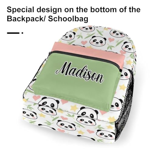 Personalized Cute Panda Pattern School Backpack for Students Children Custom Themed Schoolbag for Girl Boy Casual Bookbag 16 In4