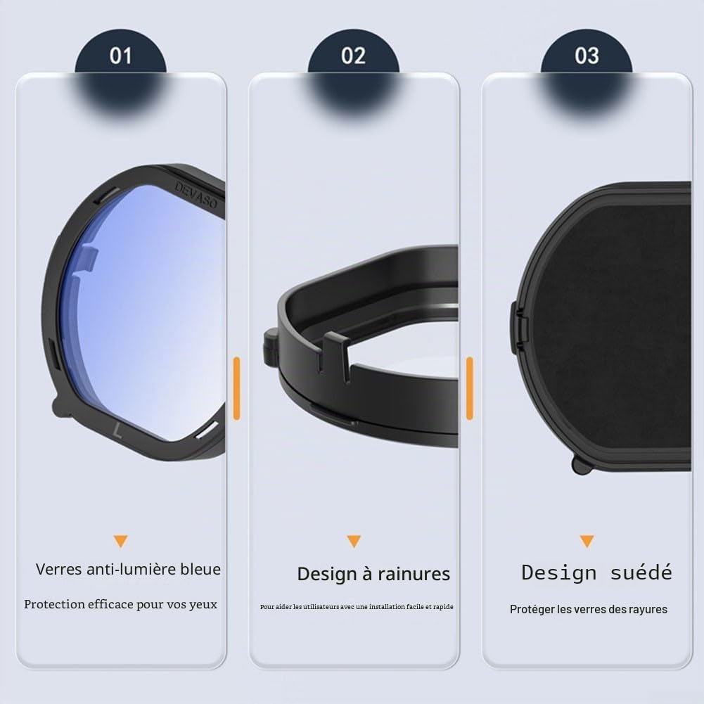 Lentilles VR pour PS VR2 avec cadre de protection magnétique anti-lumière bleue pour PlayStation VR 2 Démontage rapide Ajustement personnalisé