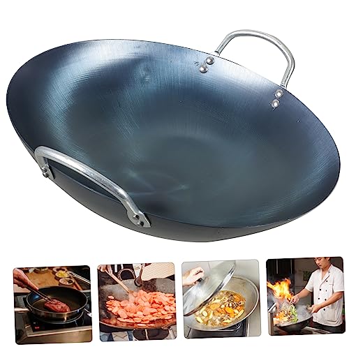 Wok de hierro grande con fondo redondo sin recubrimiento miniatura 5