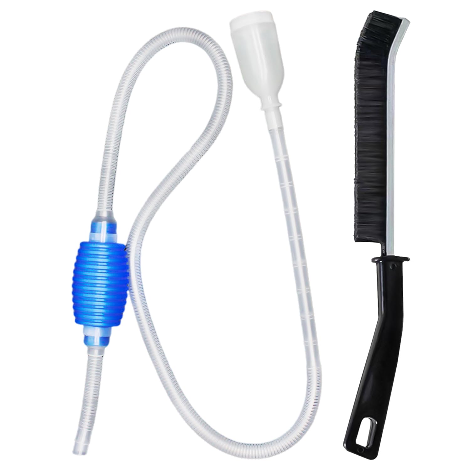 1 tubo de agua para acuario, 1 cepillo, cambiador de agua de acuario, limpiador de arena, bomba de sifón manual, filtro de cambio de agua para acuario, kit de limpieza de acuario