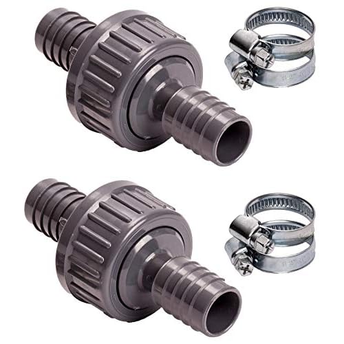 Pangaea Tech 2X Rückschlagventil 21mm, Set mit 4 Schlauchschellen, für Wasser & Luft, verhindert Rückfluss von Abwasser aus Waschmaschine