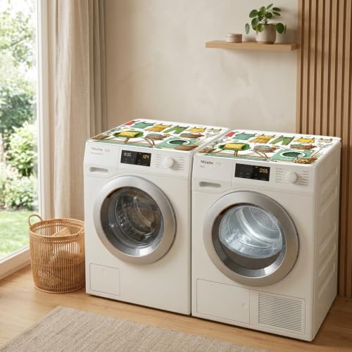 Image of Nuxovilar Clothesline Dryer Cover Top 2pcs 23.6x19.7in Polyester Mat | Dryer cover top clothesline protector mat laundry room home apartment dust proof (Clothesline)