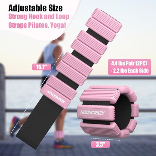 Image of Pilates Wrist Ankle Weights for Women, Wearable Strong Arm & Leg Weights Set of 2(1 lb /2.2 lbs Each), Adjustable Ankle Weights for Walking, Yoga, Dance, Barre, Gym
