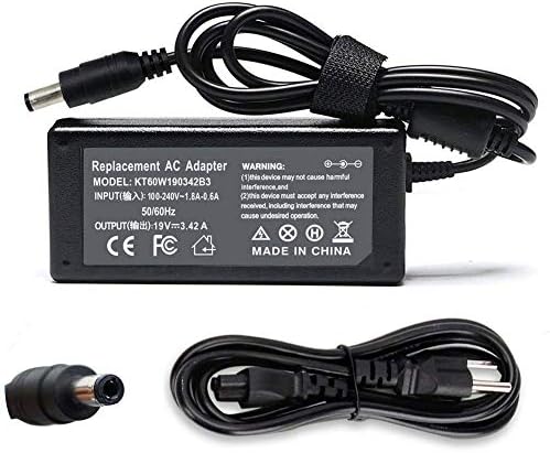 19V 3.42A 65W AC Charger Compatible with Toshiba Satellite PA3714U-1ACA PA3917U-1ACA PA3715U-1ACA C55 C55T-A5222 C655 C855D L305D L505 L655 L755 A665 A505 P755 P775 P855 P875 Adapter 5.5x2.5mm