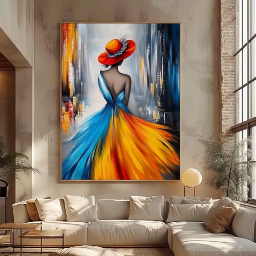 Toile décoration murale tendance 50x70 cm portrait de femme abstrait sans cadre