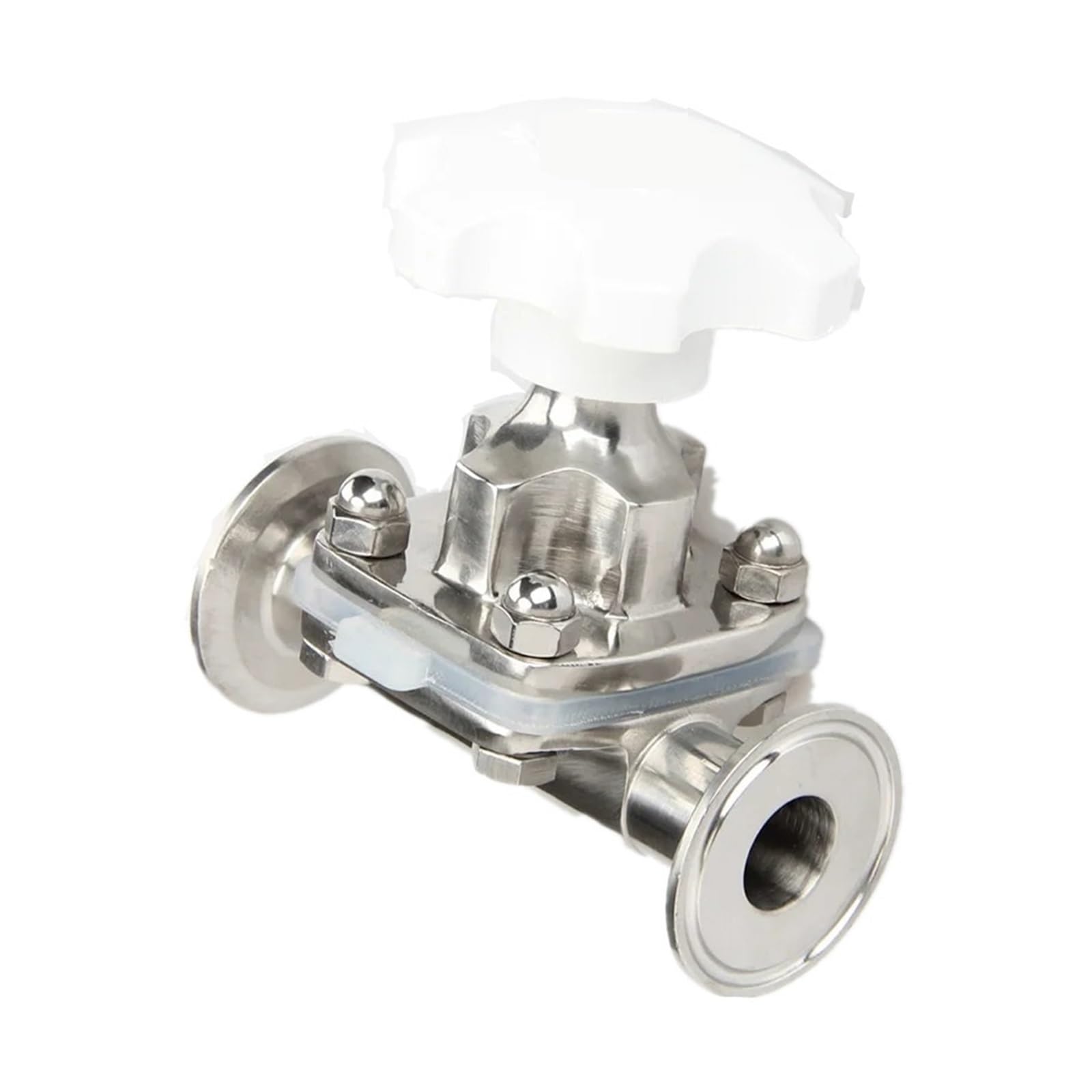 Vanne à bille et membrane sanitaire 1/2 po ferrule 50.5 pour cuve de brassage inox