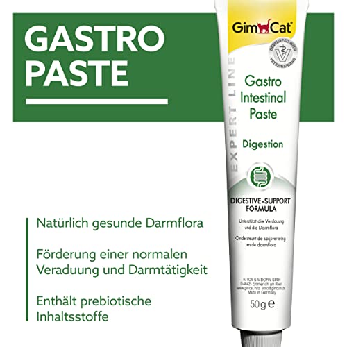 GimCat EXPERT LINE Gastro Intestinal Paste - Funktionaler Katzensnack unterstützt Verdauung und Darmflora - 1 Tube (1 x 50 g)