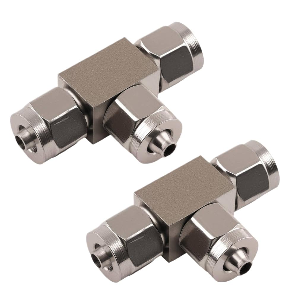 Tnpeyrmcc Onecolor Quick Connector Fittings Tee Fittings 1/4 Inch Od Tube Adapter Compatible With Air Spring