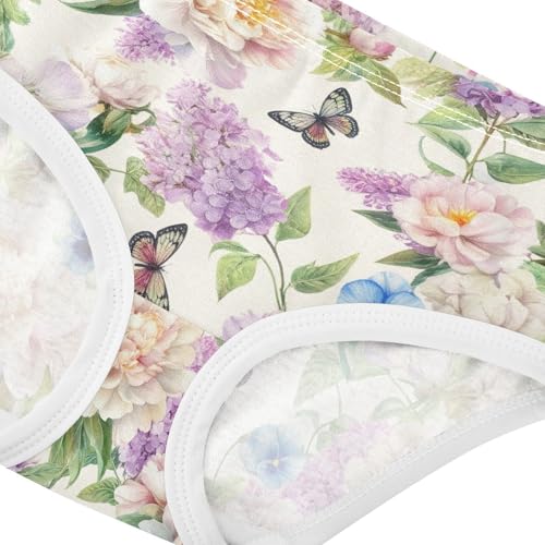 Joisal Floral Cream Colorful Peonies Girls Underwear Toddler 2t Cotton Panties Little Girl Fun Kids Briefs Undies4