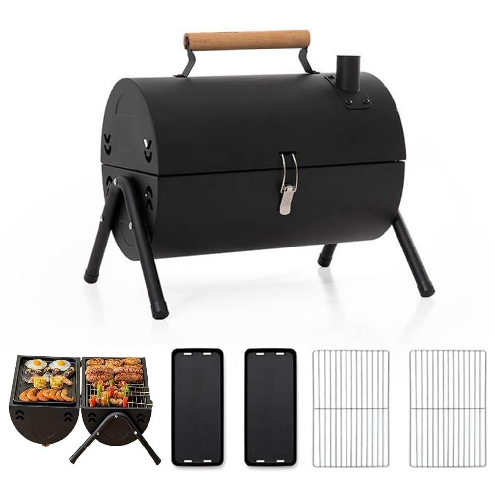 Amazon | バーベキューコンロ 焚き火台 bbq コンロ 鉄板付き 網