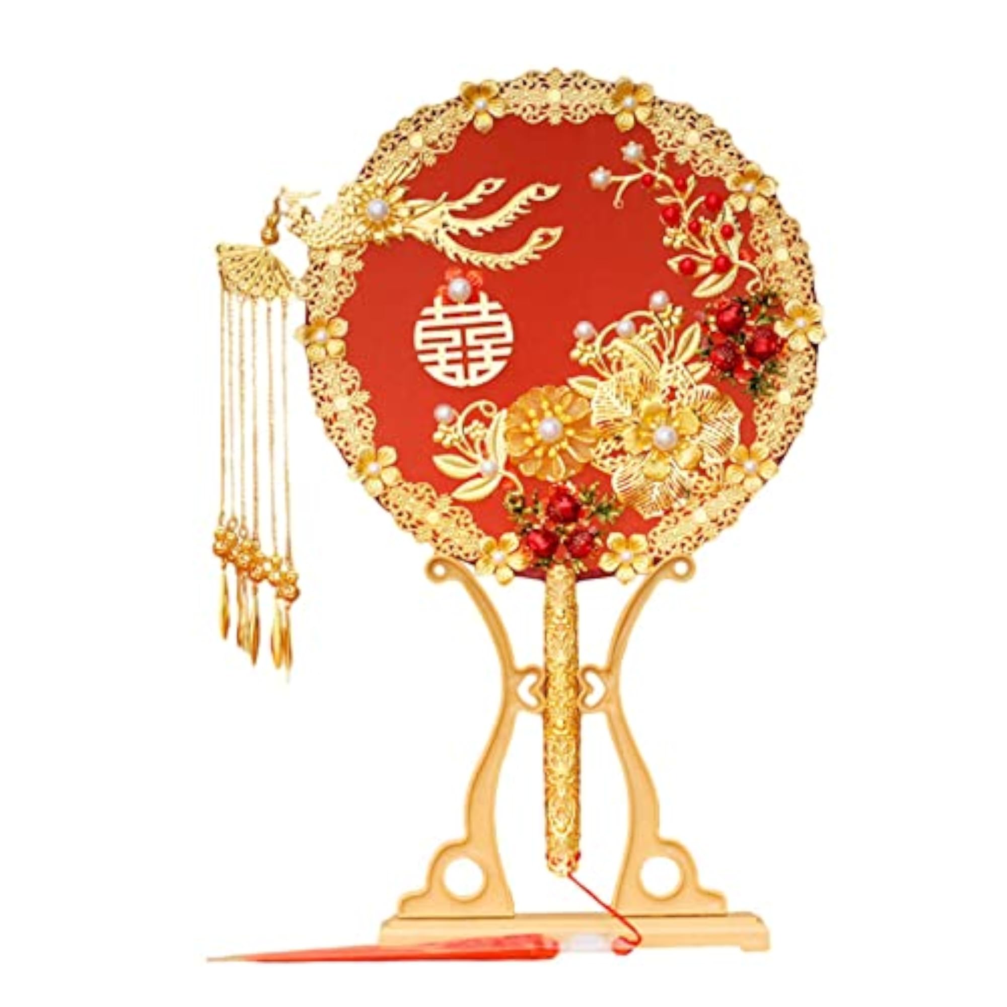 Wedding Bride Chinese Style Hand Fan for Home Decor