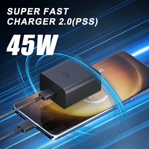 Samsung 45W USB C Super Fast Charger, Type C Charger Fast Charging Wall Block - PD GaN Power PPS Charger for Samsung Galaxy S25 S24 S23 S22 Ultra Plus S20 Note10 Tab S8 Ultra
