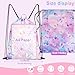 Luchike Drawstring Backpack for Kids - Girls Waterproof Swim Bag for Beach Girls Dance Travel Yoga Bag