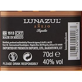40% ABV Lunazul Anejo Tequila | 70cl | 40% ABV | Award Winning | Anejo Tequila | 100% Agave | Small Batch | Hand | Aged |