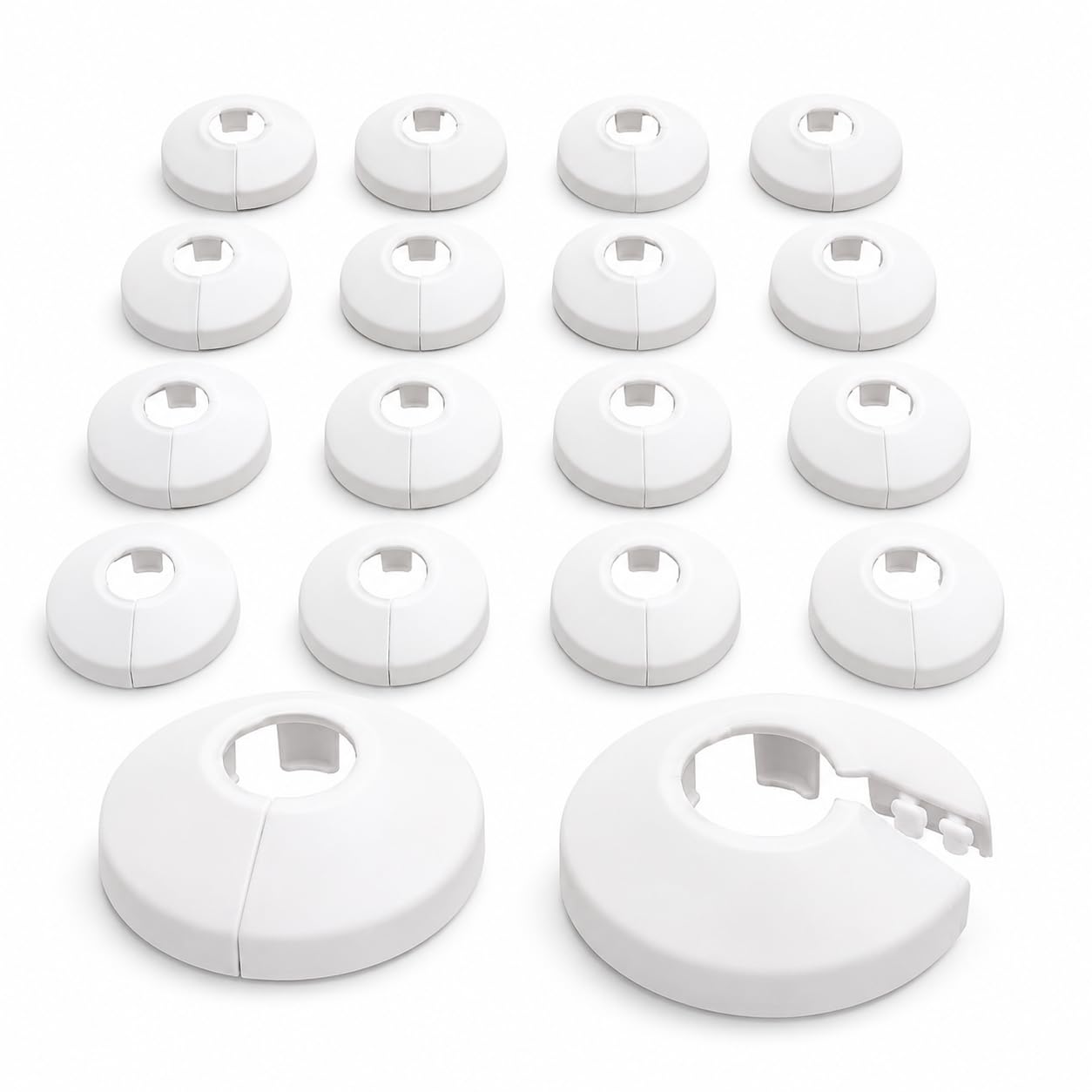 16PCS Radiator Pipe Cover, 15mm Pipe Collars, Easy Install(White)